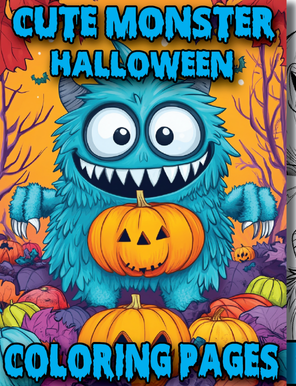 Digital Cute Monster's Halloween Colouring Book