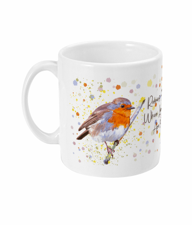  Watercolour Robins Appear Coffee Mug by Free Spirit Accessories sold by Free Spirit Accessories